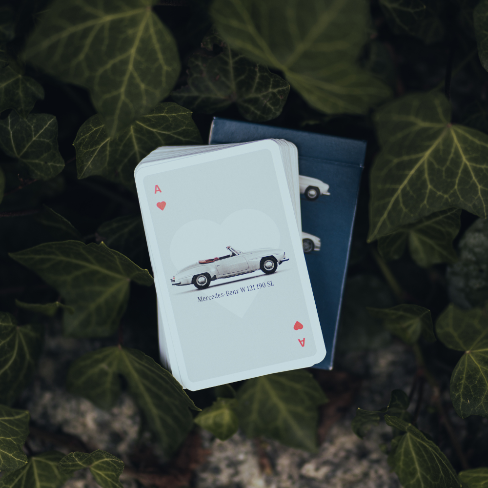 Karty do gry dla fanów motoryzacji Mercedes-Benz Duda-Cars