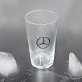 szklanka Mercedes-Benz z logo gwiazdą czarną do napojów, grube dno, prezent dla fana motoryzacji i Mercedesa.png