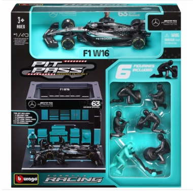 PIT STOP MERCEDES-AMG F1 W16 GEORGE RUSSELL ZESTAW 1:43 