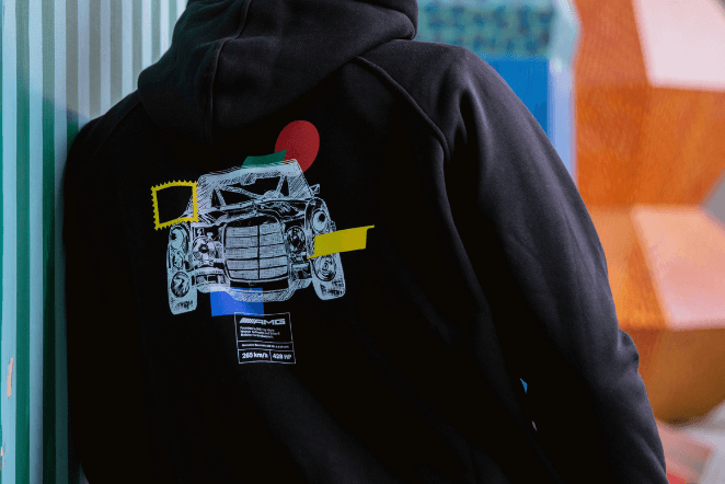 męska bluza czarna mercedes-benz duda-cars z kolekcji red pig 